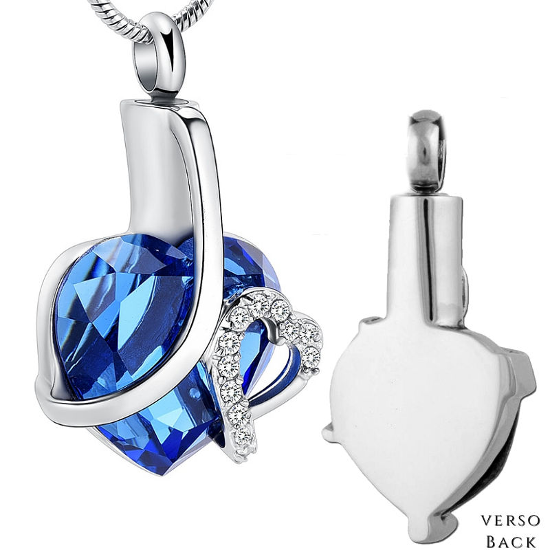 Pendentif Cristal de roche cœur, montage argent - Lithothérapie - Cristal Essence